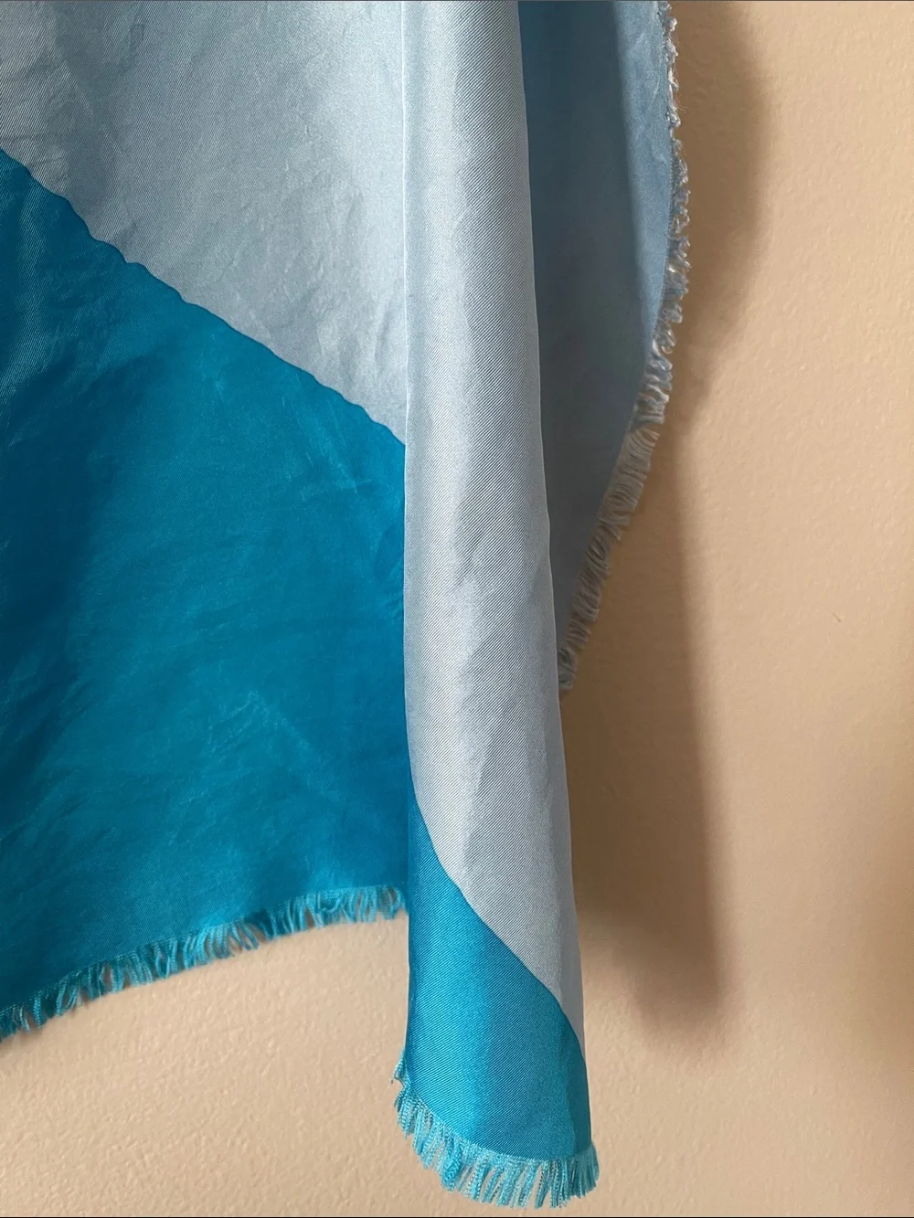 Silk Colorblock Blue Lightweight Scarf
